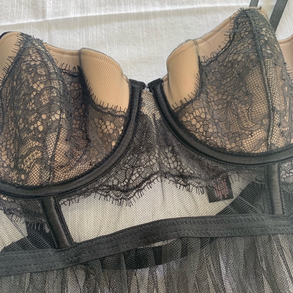 Victoria's Secret Black Sheer Lace Babydoll - Picture 12 of 15